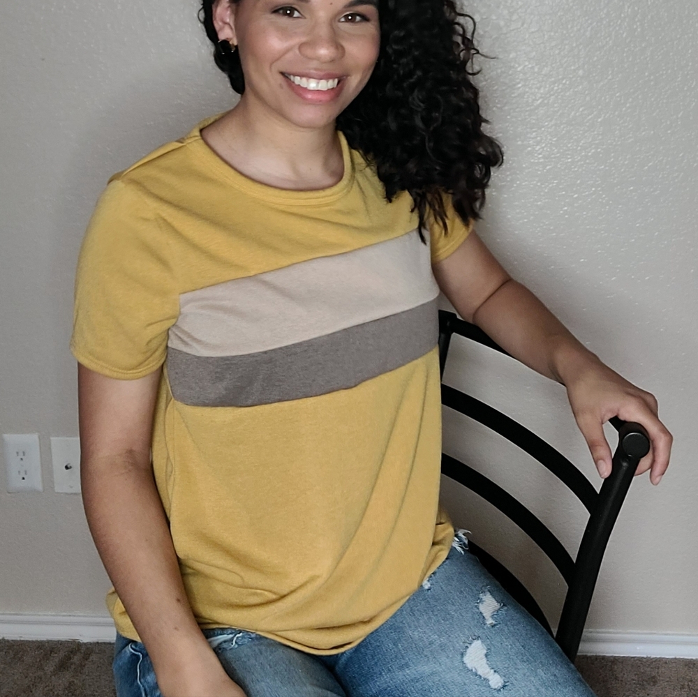 Mustard colored T-shirt